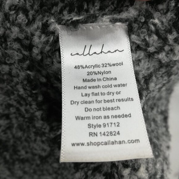 Callahan Mock Neck Striped Ombre Sweater Size L Wool Blend Pullover Black Gray - Picture 12 of 12